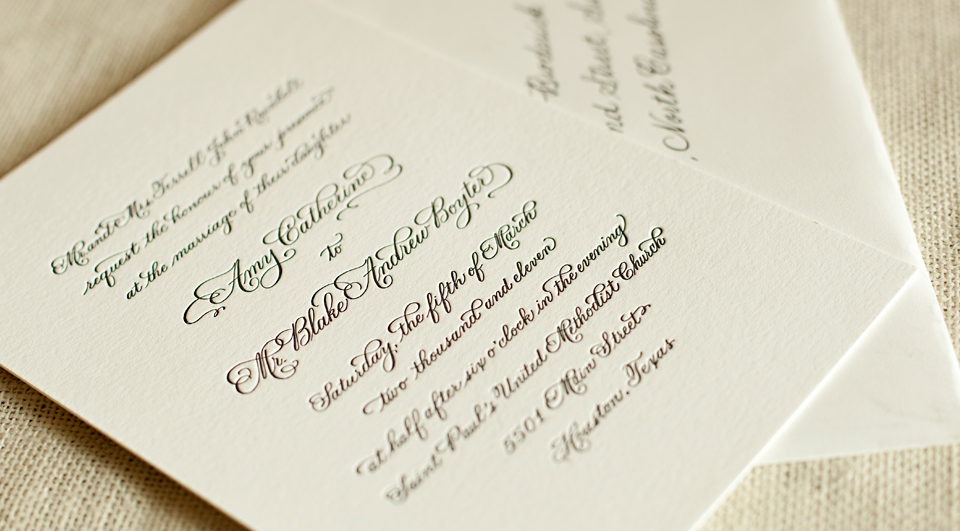Classic Black White Letterpress Wedding Invitation Calligraphy - Where To Start with Writers and More