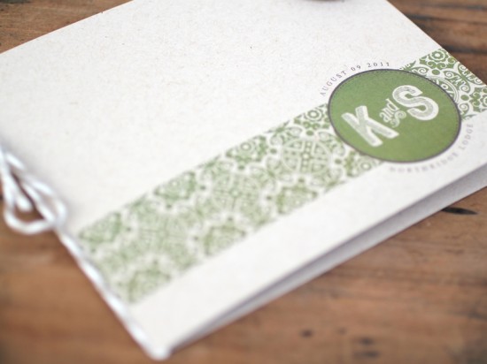 Modern-Green-Kraft-Typography-Wedding-Invitations-Booklet