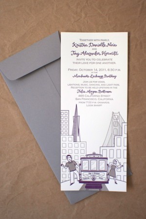 Modern-Illustrated-Letterpress-Wedding-Invitation-Stinkerpants