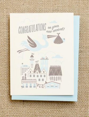 Letterpress Baby Congratulations Card