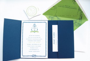 Custom Illustrated Letterpress Wedding Invitations from Swiss Cottage Design