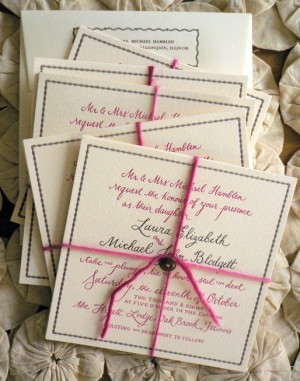 Custom Non-Traditional Vintage-Inspired Wedding Invitations by Bird and Banner