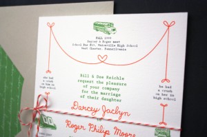 Custom Whimsical Wedding Invitations by Bird and Banner