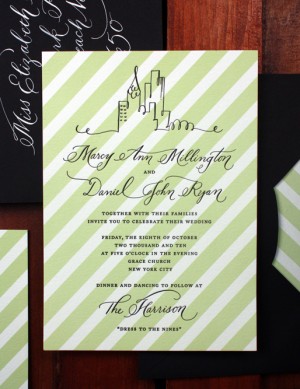 Custom Modern Wedding Invitations by Bird and Banner