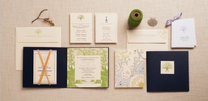 Custom Floral Letterpress Wedding Invitations by Regas New York
