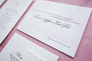 Custom Classic Letterpress Wedding Invitations by Fig 2 Design