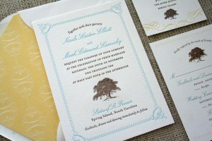 Custom Floral Letterpress Wedding Invitations from Parrot Design Studio