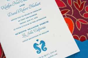 Custom Whimsical Letterpress Wedding Invitations from Parrot Design Studio