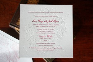 Custom Floral Letterpress Wedding Invitations from Parrot Design Studio