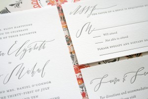 Custom Classic Letterpress Wedding Invitations from Parrot Design Studio