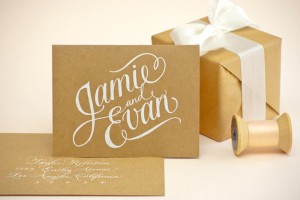Custom Classic Calligraphy by Sugar Paper
