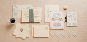 Custom Classic Floral Letterpress Wedding Invitations by Regas New York