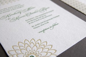 Custom Floral Letterpress Wedding Invitations from Pistachio Press