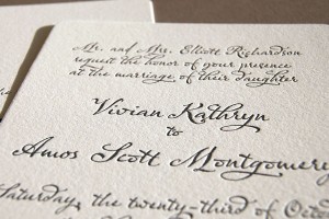 Custom Whimsical Letterpress Wedding Invitations from Pistachio Press