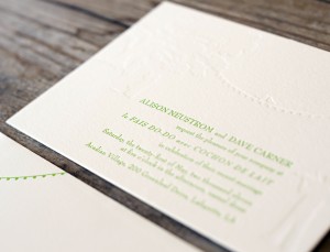 Custom Non-Traditional Letterpress Wedding Invitations by Blackbird Letterpress