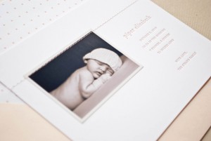 Custom Classic Letterpress Baby Announcements by Sugar Paper