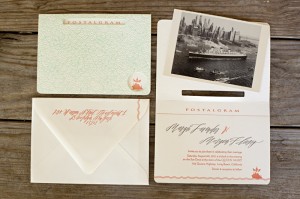 Custom Whimsical Wedding Invitations by Blackbird Letterpress