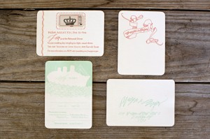 Custom Whimsical Wedding Invitations by Blackbird Letterpress