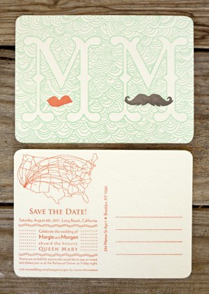 Custom Whimsical Wedding Invitations by Blackbird Letterpress