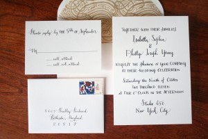 Custom Classic Letterpress Wedding Invitations from Parrot Design Studio