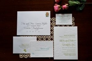 Custom Floral Letterpress Wedding Invitations from Parrot Design Studio