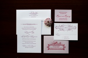 Custom Floral Letterpress Wedding Invitations from Parrot Design Studio