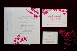 Custom Floral Letterpress Wedding Invitations from Parrot Design Studio