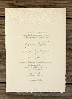 Custom Classic Letterpress Wedding Invitations by Blackbird Letterpress