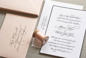 Custom Classic Letterpress Wedding Invitations by Sugar Paper
