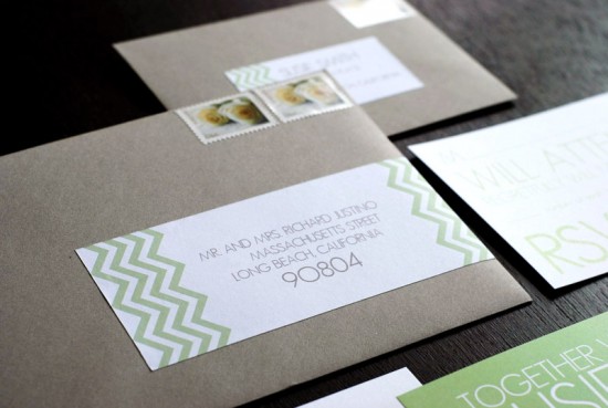 Green-White-Gray-Chevron-Stripe-Wedding-Invitations-Envelope