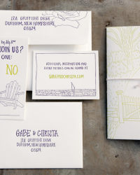 Custom Illustrated Letterpress Wedding Invitations by Gus & Ruby Letterpress