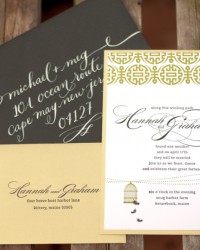 Custom Whimsical Letterpress Wedding Invitations by Gus & Ruby Letterpress