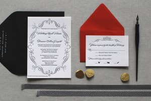 Custom Vintage-Inspired Letterpress Wedding Invitations by The Aerialist Press