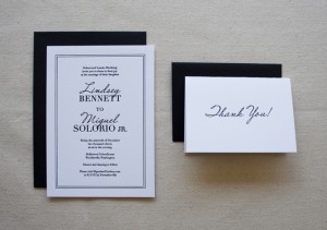 Custom Classic Letterpress Wedding Invitations by Constellation and Co.