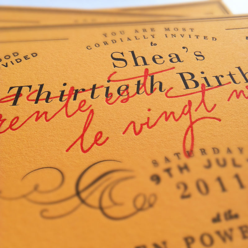 Shea's Veuve Clicquot-Inspired 30th Birthday Party Invitations