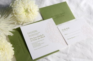 Eco-Friendly Custom Floral Letterpress Wedding Invitations by Lilikoi Design + Letterpress