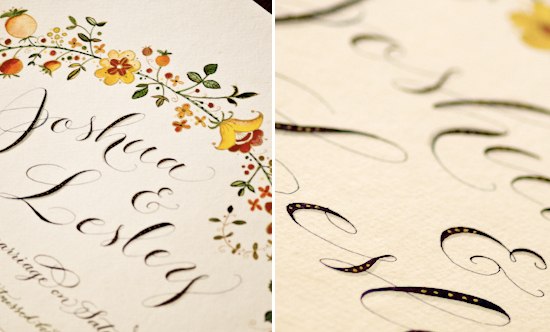 Emilie Friday calligraphy gold detail