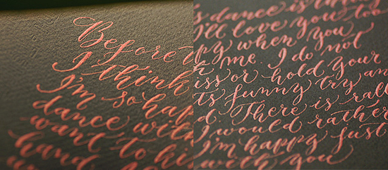 Emilie Friday full text metallic ink detail