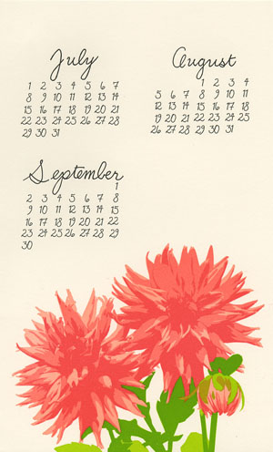 Colorful Illustrated 2012 Calendar from Pie Bird Press