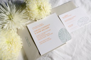 Eco-Friendly Custom Floral Letterpress Wedding Invitations by Lilikoi Design + Letterpress