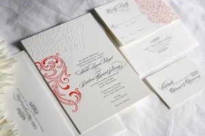 Eco-Friendly Custom Classic Letterpress Wedding Invitations by Lilikoi Design + Letterpress