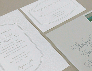 Custom Classic Letterpress Wedding Invitations by Albertine Press