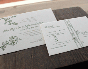 Custom Classic Letterpress Wedding Invitations by Albertine Press