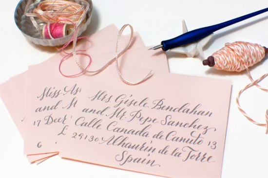 Plurabelle pink addressed envelopes