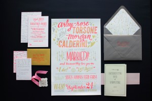 Unique Non Traditional Letterpress Wedding Invitations by Ladyfingers Letterpress