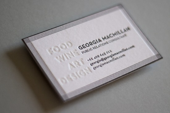 Black and White Letterpress Business Card