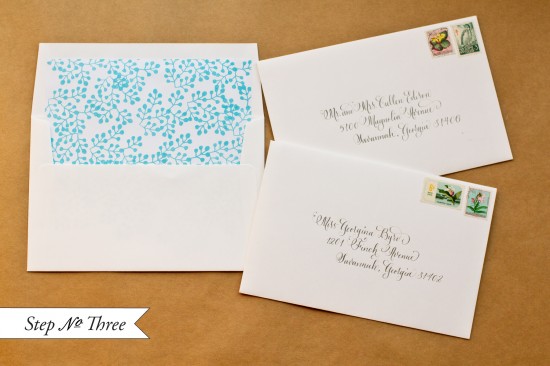 DIY Tutorial: Rubber Stamp Envelope Liners
