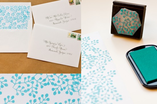 DIY Tutorial: Rubber Stamp Envelope Liners