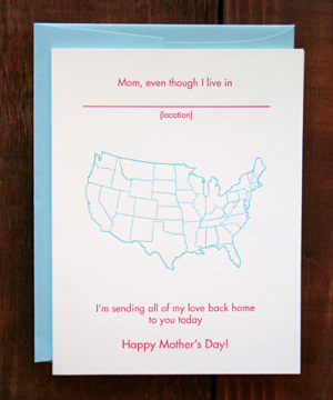 Mother's Day Map by Greenwich Letterpress