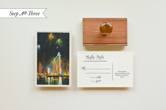 DIY Tutorial: Rubber Stamp Fireworks Invitation by Antiquaria